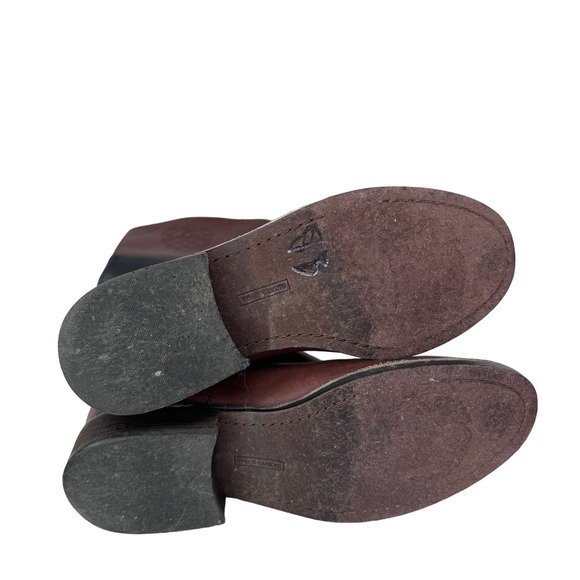 Vince Camuto Flavian Riding Boots Buckle Knee High Leather Black Brown Size 7B - Picture 10 of 12